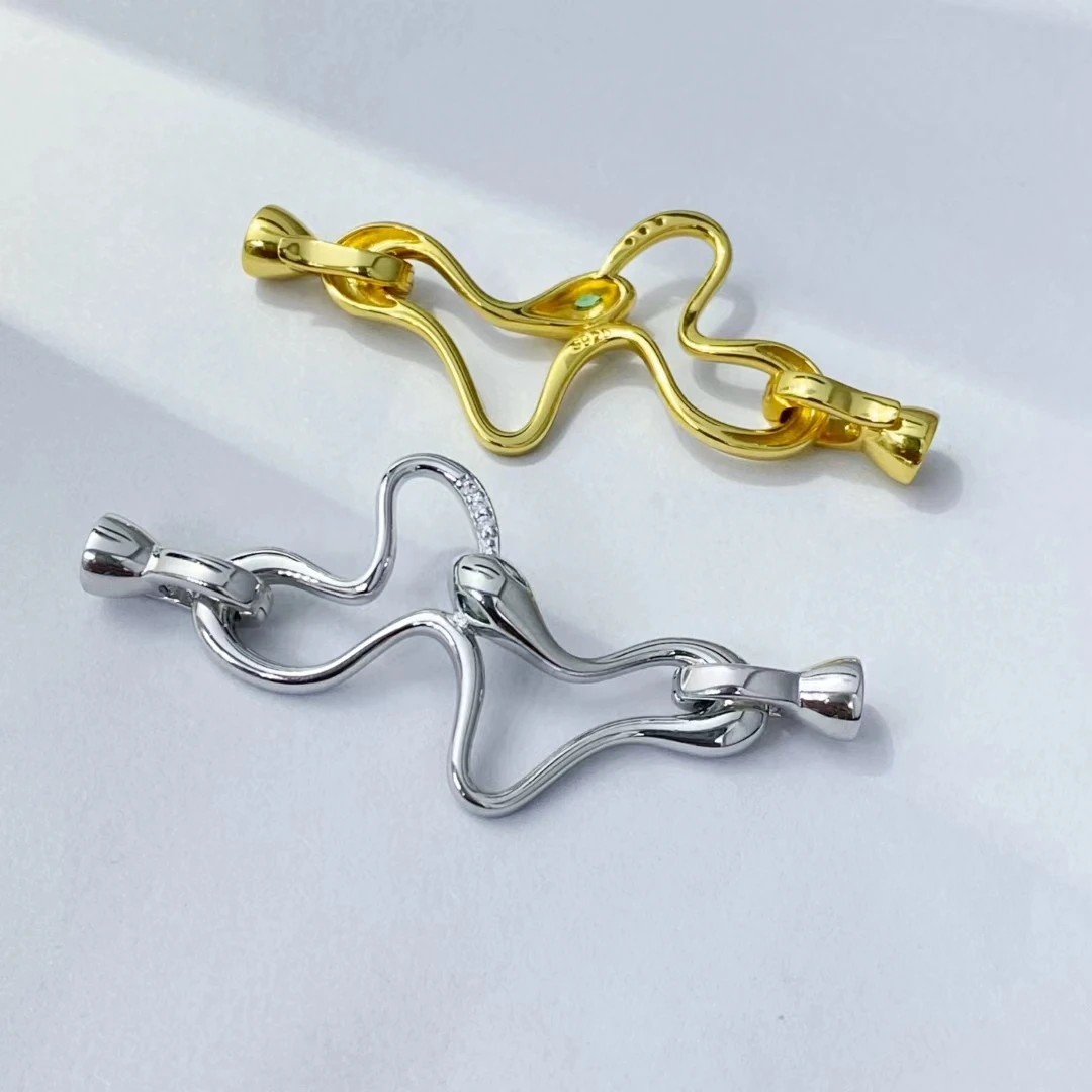 

Оптовая продажа DIY в форме змеи S925 стерлингового серебра ожерелье браслет застежка крючок аксессуары для жемчуга 5-20 мм 5 шт./лот