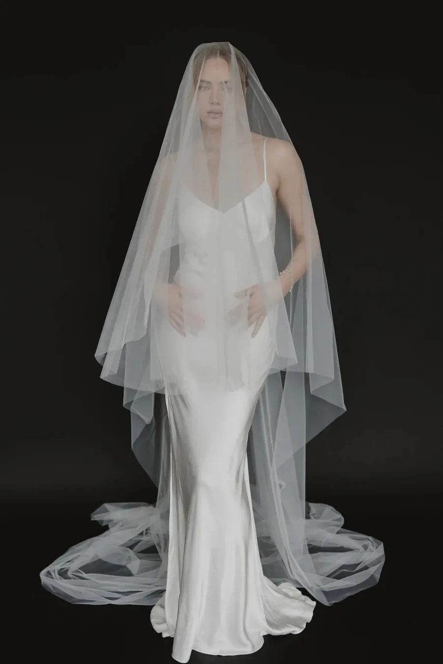 Extra Long 2 Tier Cathedral Wedding Veil with Blusher 3M Soft Tulle Bridal Veil With Comb Church Ceremony Party Accessories G131 image 4