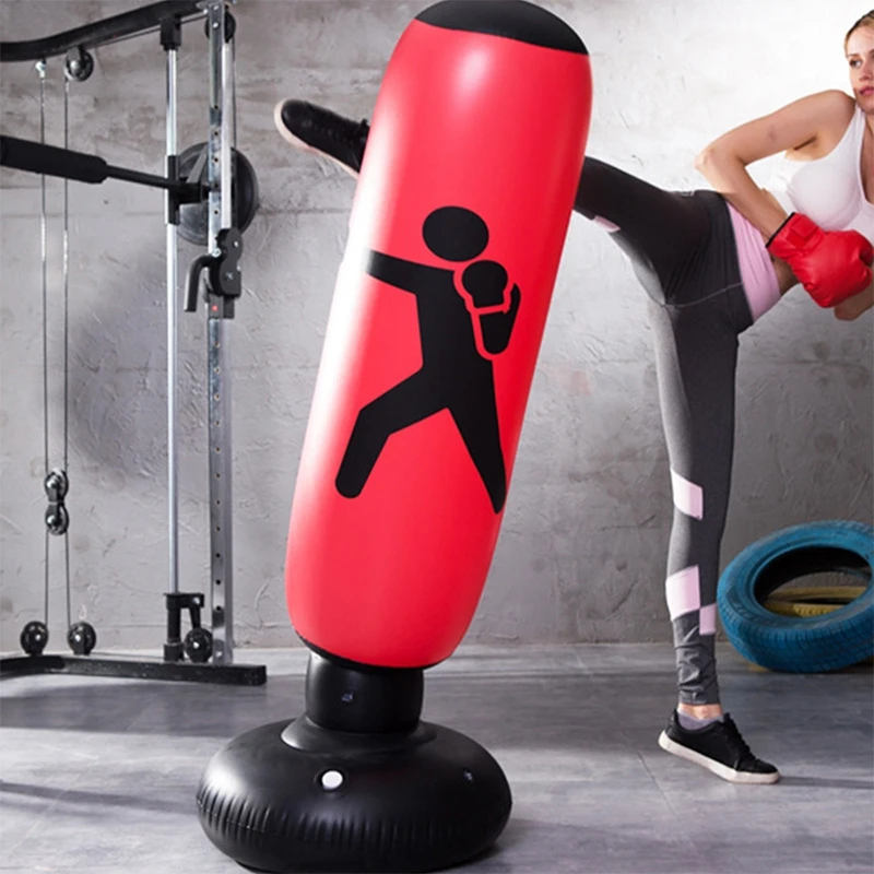 160cm Inflatable Punching Bag for Kids and Adults High Boxing Blow Up Bop Bag Freestanding Punch Bag Gift