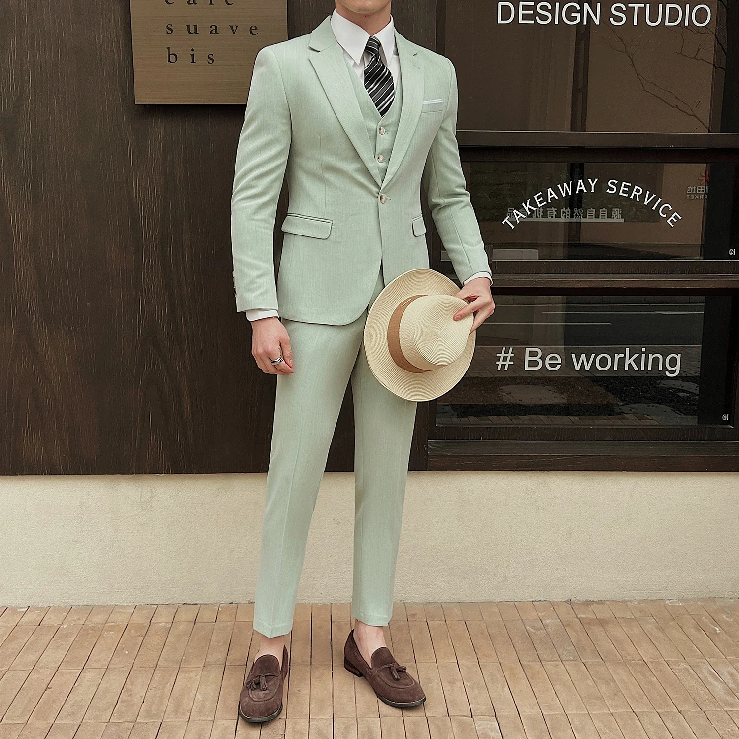 (Jacket +Vest+Pants) 2024 New High-quality Men\'s Elegant Fashion Suits 3 Pcs Set Korean Casual Slim Fit Social Wedding Tuxedo