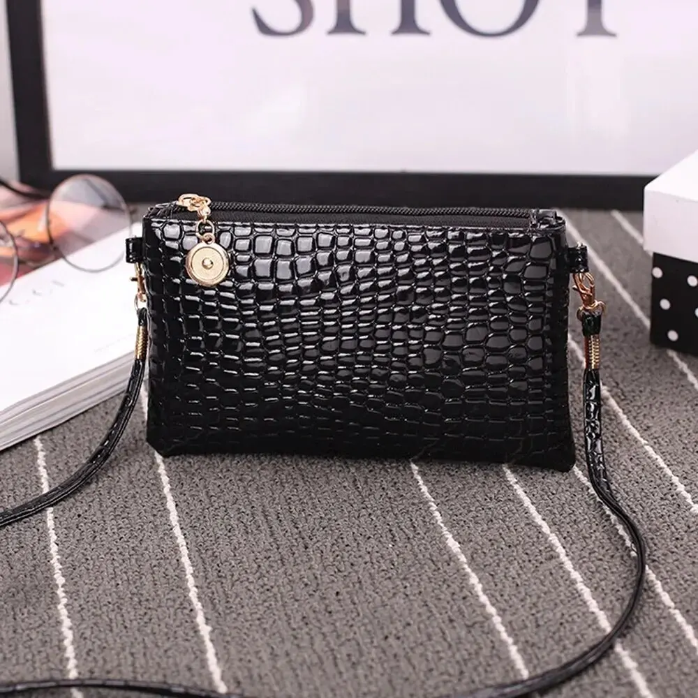 1Pcs Women\'s PU Leather Shoulder Bags Crocodile Pattern Clutch Fashion Crossbody Phone Small Coin Wallet Handbag Tote Bag