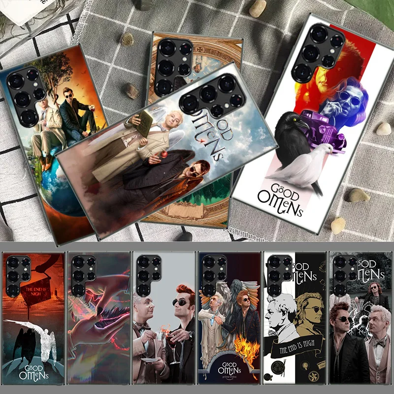 Good Omens TV Coque For Samsung S23 S22 S24 Ultra 5G TPU Phone Galaxy Cover S21 S20 FE S10 Plus S10E S9 S8 S7 Edge Case Transpar