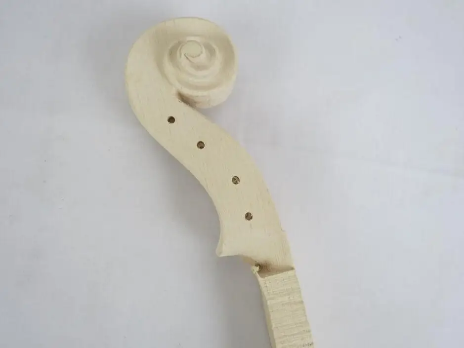 2pcs hand carved maple white violin neck 4/4 wth 2pcs violin ebony fingerboard