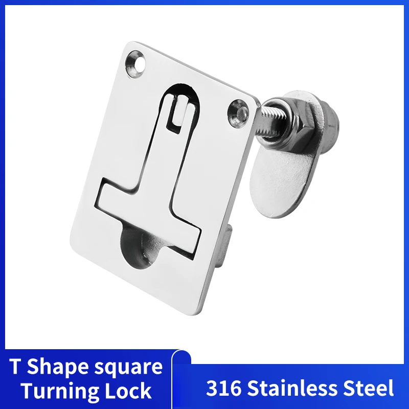 

Marine Accessories 316 Stainless Steel Boat Hatch Deck Latch Turning Lock Lift Handle Flush Mount Cam Latch Flush Pull Hatch