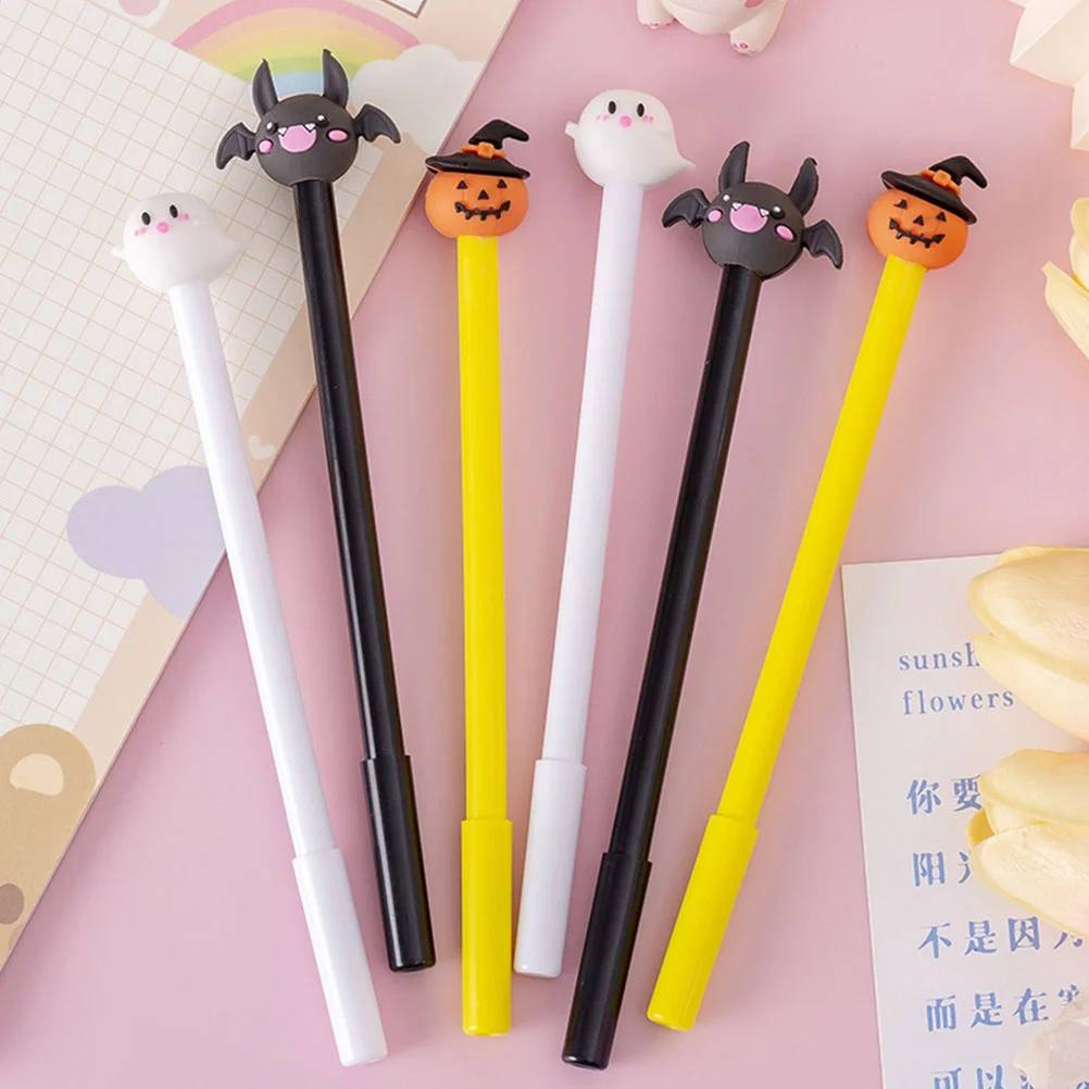 18 Pcs Halloween Pen Portable Gel Pens Sign Toys Party Bag Stationery Plastic Office Ink Fall Decor