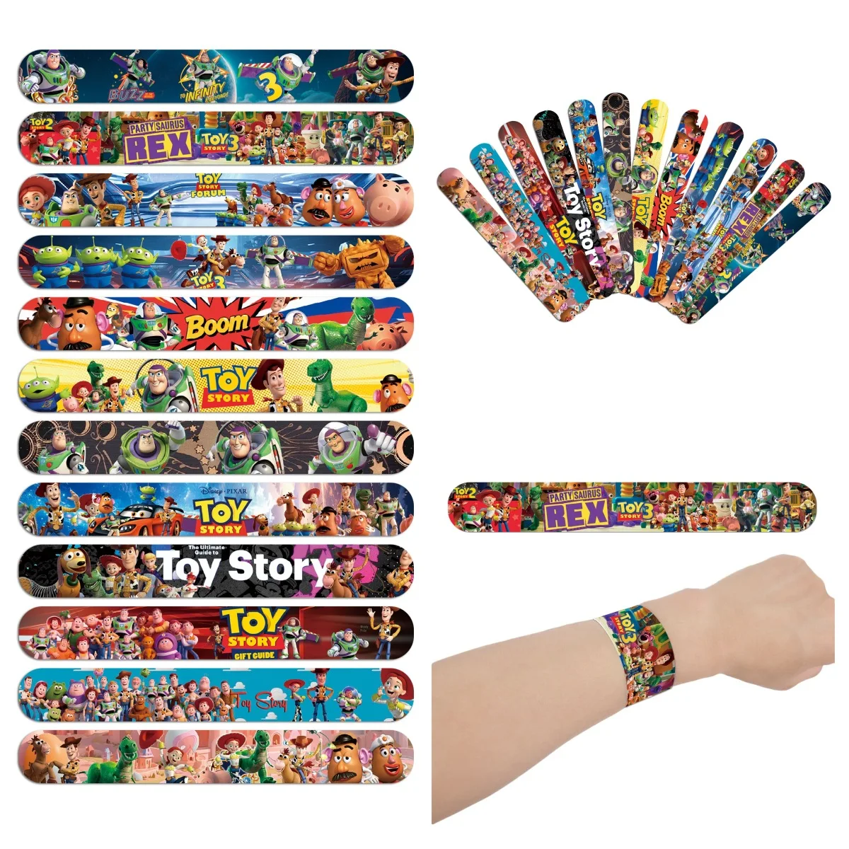 Pulseras de juguete de Disney Pixar Toy Story para niños, pulseras decorativas de dibujos animados con Woody y Buzz Lightyear, regalos, novedad de 2026