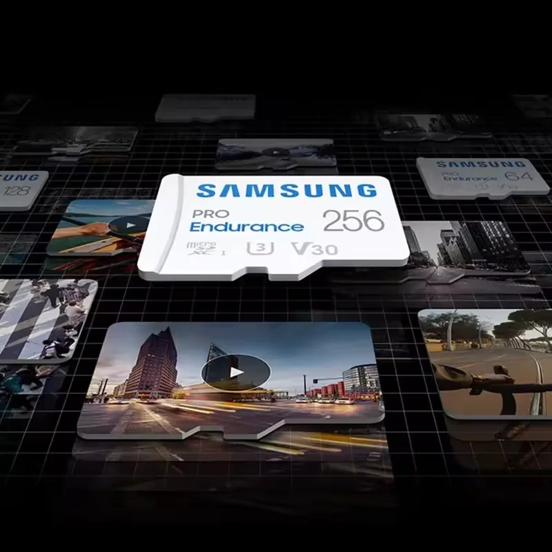 Oryginalna karta pamięci SAMSUNG PRO Endurance Micro SD 256G 128G 64GB 32GB U3 4K High Endurance TF do kamer samochodowych, kamer bezpieczeństwa i rejestratorów jazdy. — zdjęcie produktu 4