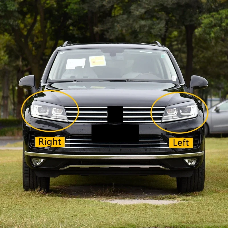 ل Volkswagen VW طوارق 2016 2017 2018 سيارة الجبهة عدسة المصباح الأمامي غطاء كشافات قذيفة شفافة عاكس الضوء الزجاج مصباح الإسكان