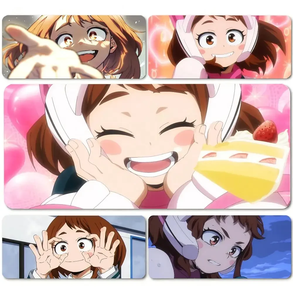 anime My Hero Academia Ochaco Uraraka Mouse Pad MousePad Stitched Edge Waterproof Desk Mat Anti-Slip Rubber Base for PC Laptop