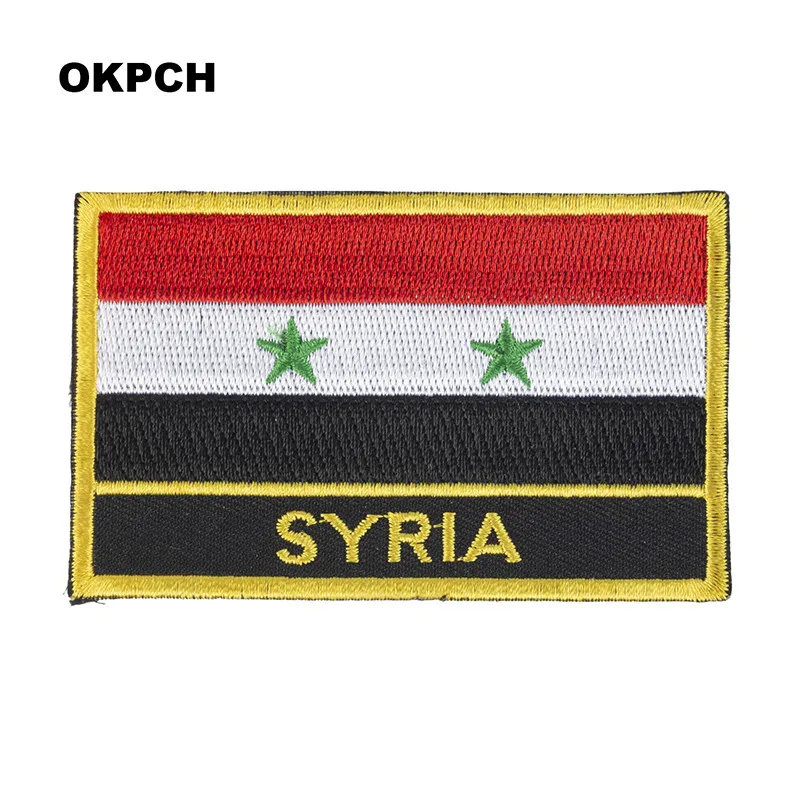 Syria Flag Embroidery Patches Iron on Saw on Transfer patches Sewing Applications for Clothes in Home&Garden