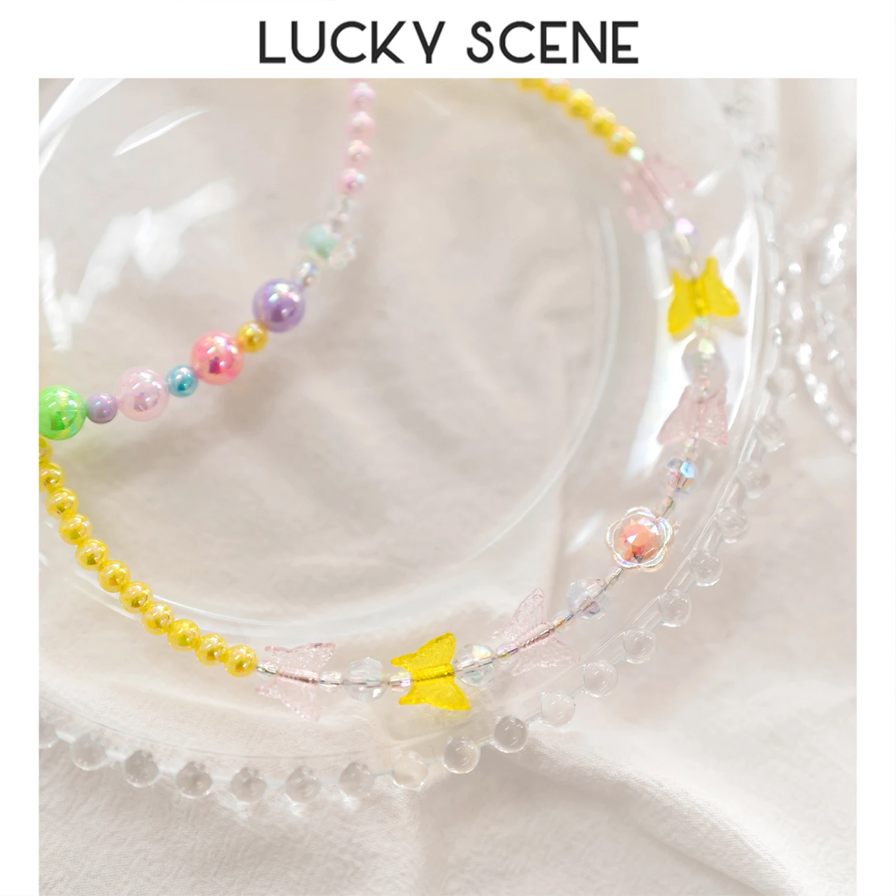 Children's colorful pearl hair hoop colorful crystal diamond girl cartoon princess girl accessories Headband S01917