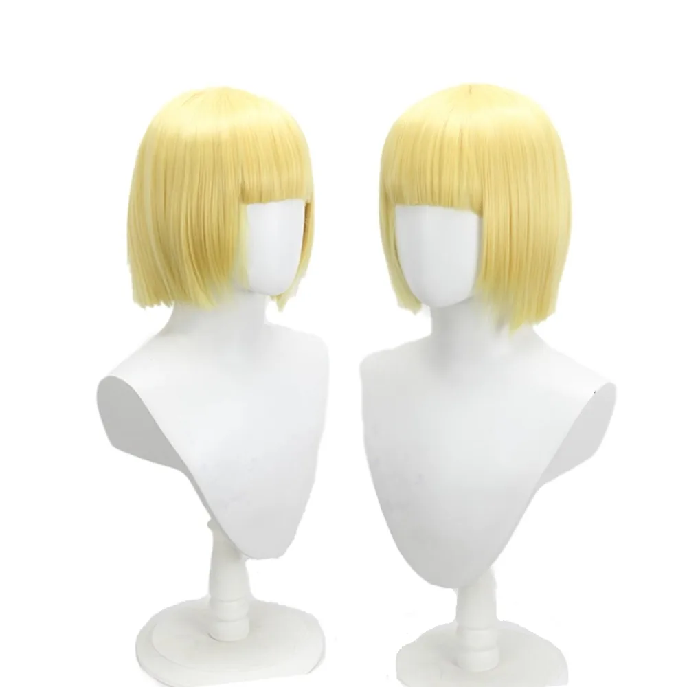 BLEACH Shinji Hirako Cosplay Wig Spiky Yellow Short Bob Synthetic Hair