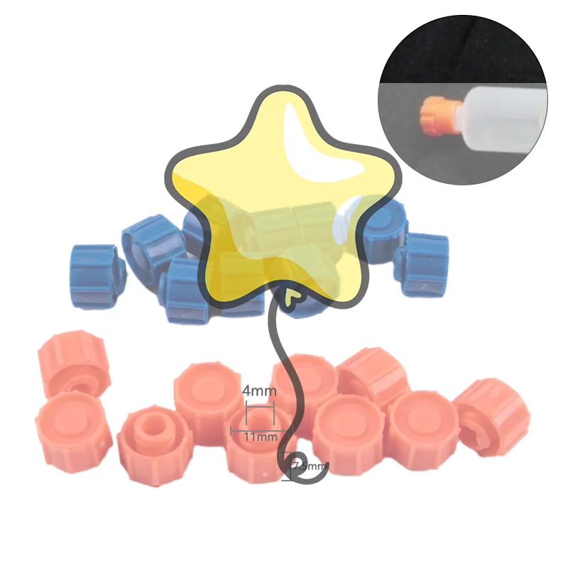 10pcs Syringe Stop Tip Cap Luer Lock Syringe screw Precision Tips Liquid Dispenser Needles Gauge Round Plug cap