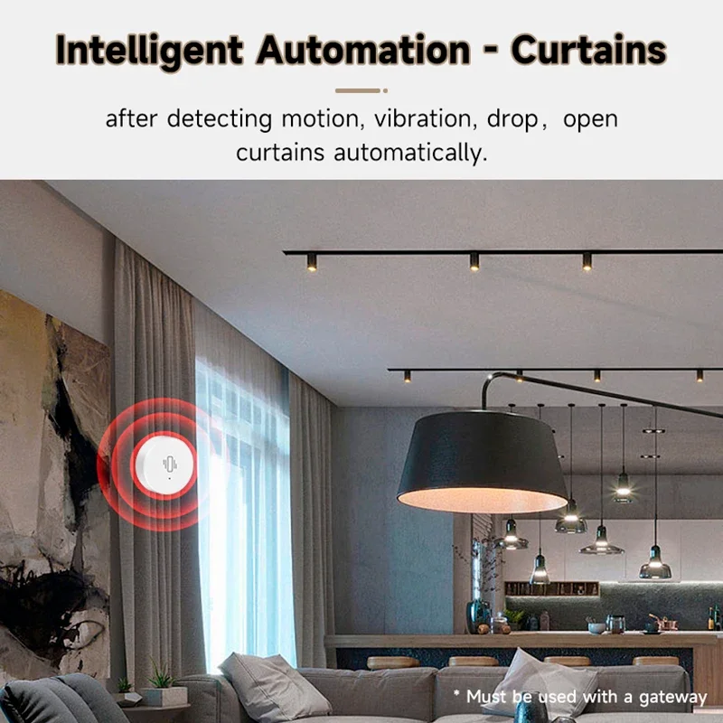 Tuya ZigBee Smart Vibration Sensor Real Time Monitoring Door Window Detection Alarm Smart Home Security Protection System