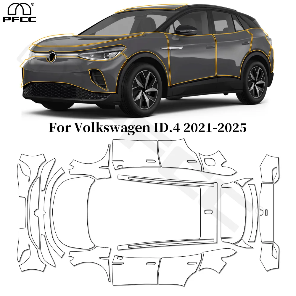 

For Volkswagen ID.4 2021-2024 TPU Paint Protection Film Pre-cut PPF Clear Bra Car Body Anti-scratch Resistant Invisible Cover