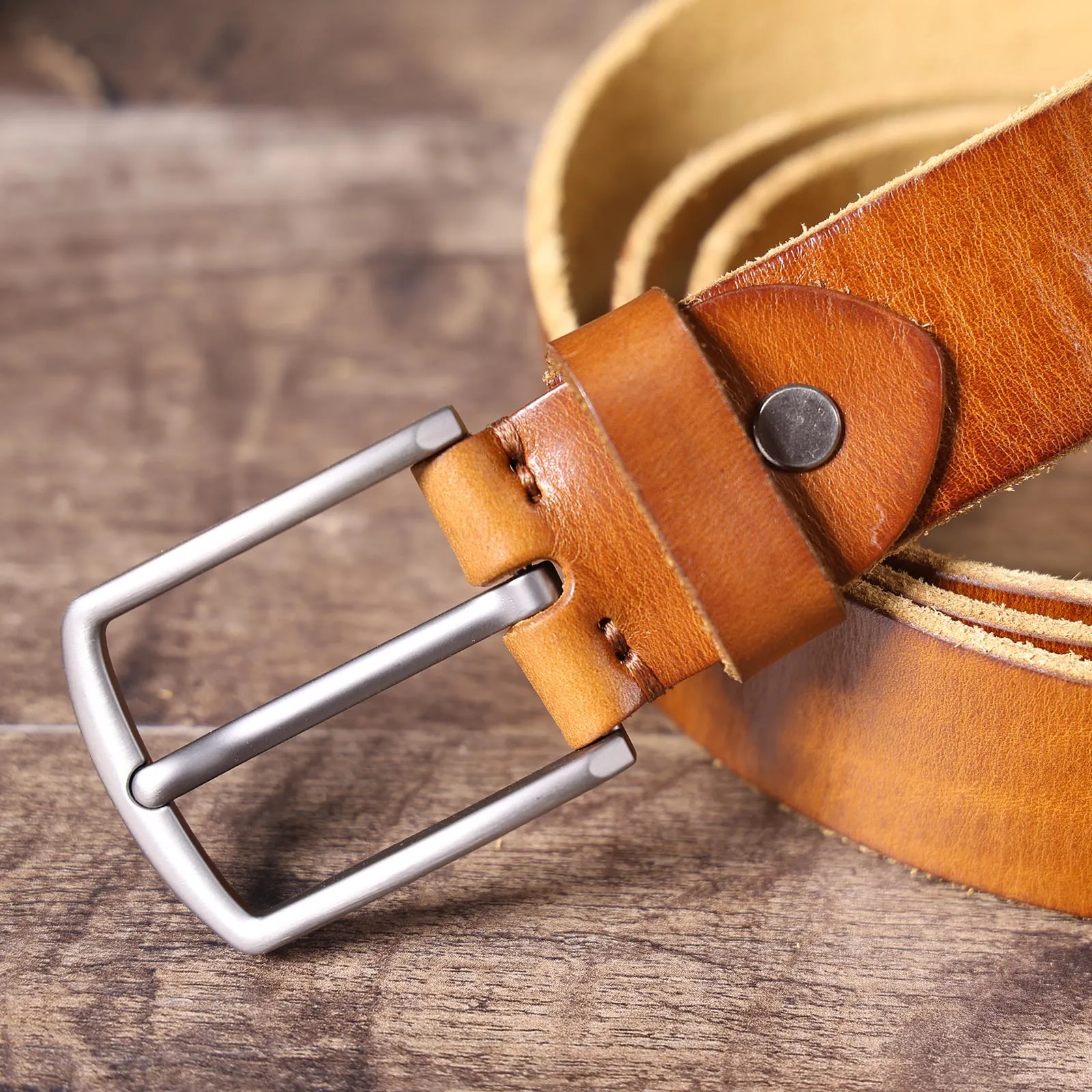 Retro Casual Echtleder Herren-Gürtel mit Dornschließe und Geschenkbox, Studentengürtel, Einfacher Klassischer Gürtel – Detail 23