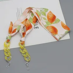 Bohemia Print Silk Scarf Glasses Chain Acrylic Sunglasses Lanyard Holder Mask Strap Hang on Neck Eyewear Girl Gift Jewelry