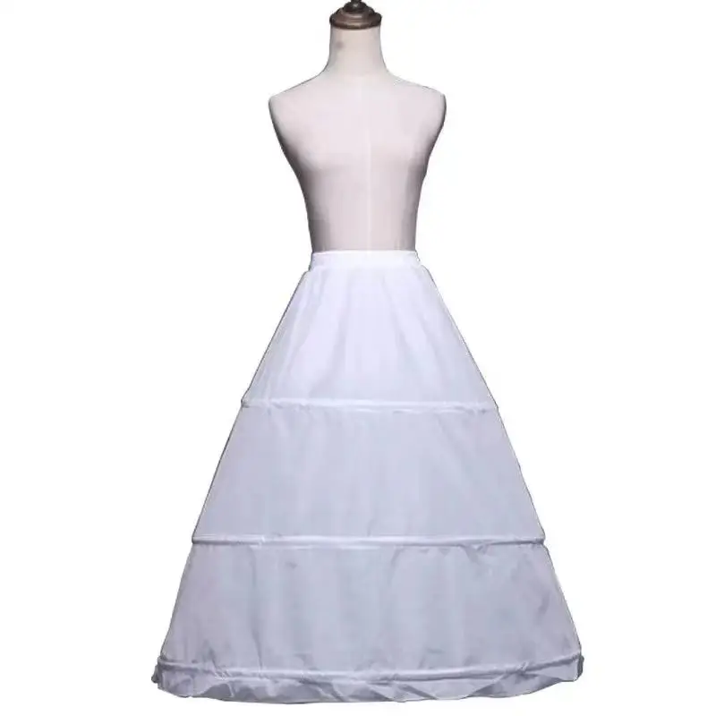 LZPOVE-Anágua De Casamento Branco Para Mulheres, 3 Camadas, Anel De Aço, Cós Elástico, Underskirt Acessórios, Em Estoque, Branco, 2024