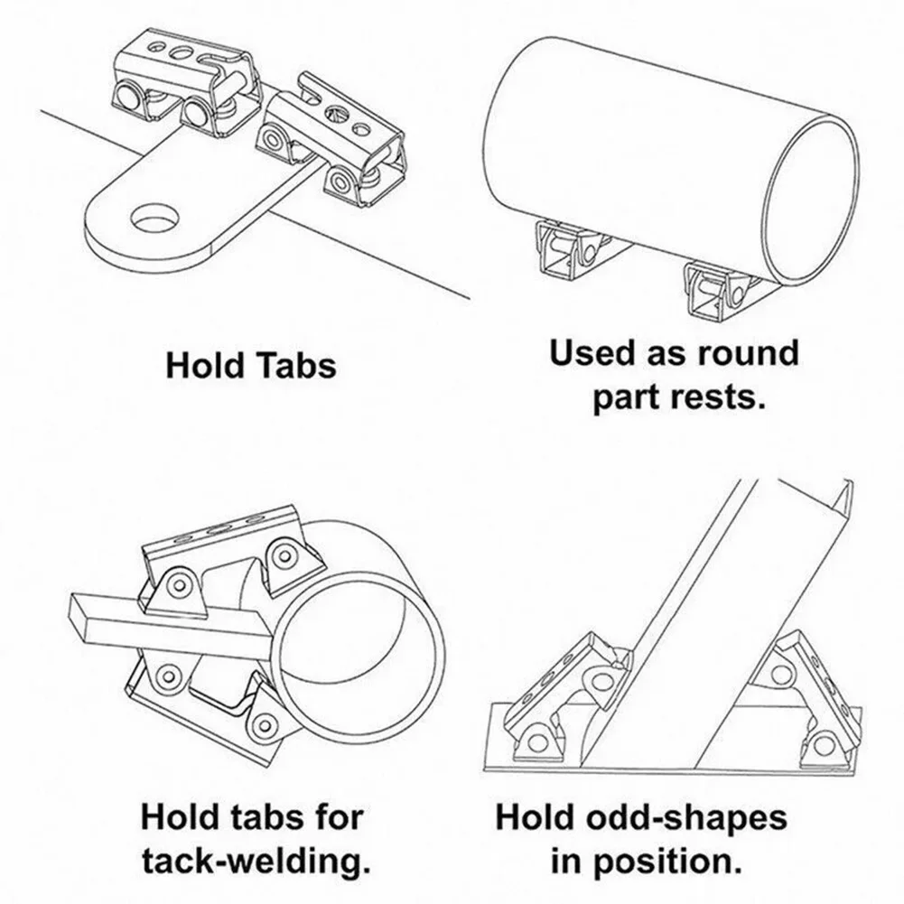 4 Pcs Welding Clamps V Type Jig Adjustable Magnetic Welding Clamps Holder Suspender Fixture V-Pads Soldering Tool