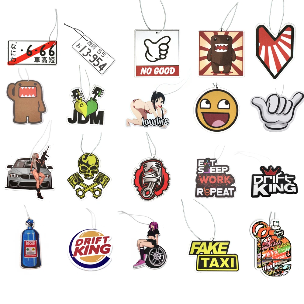 سيارة الهواء المعطر JDM سباق نمط معلقة مرآة الرؤية الخلفية ورقة الناشر الداخلية اكسسوارات السيارات الرؤية الخلفية العطر قلادة #6