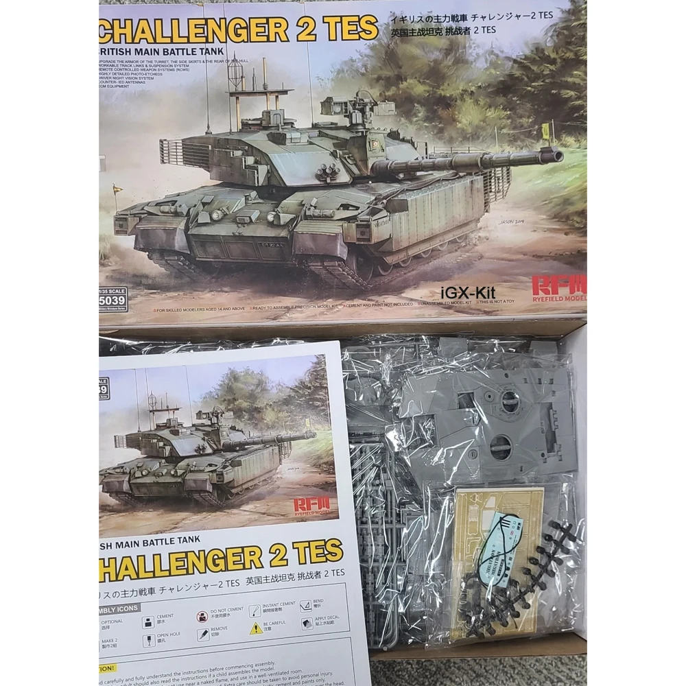 Rye Field 5039 1:35 Scale British Main Battle Tank Challenger 2 TES MBT  Vehicle Hobby Plastic Assembly Model Building Kit