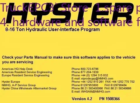 TruckEPC3 Hyster 8-16 Ton Hydraulic User-Interface Program v4.2