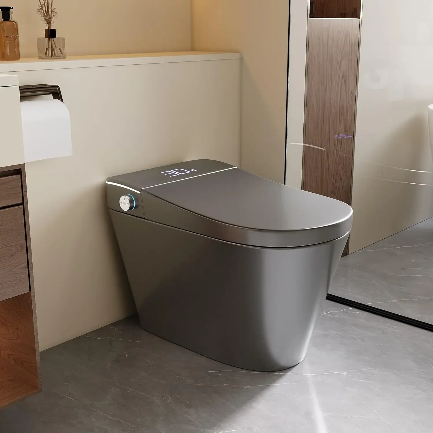 

New Smart Toile,One Piece Toilet With Bidet Built In,Dryer & Warm Water - Ceramic Toilet With Sensing Distance, Auto, Customized
