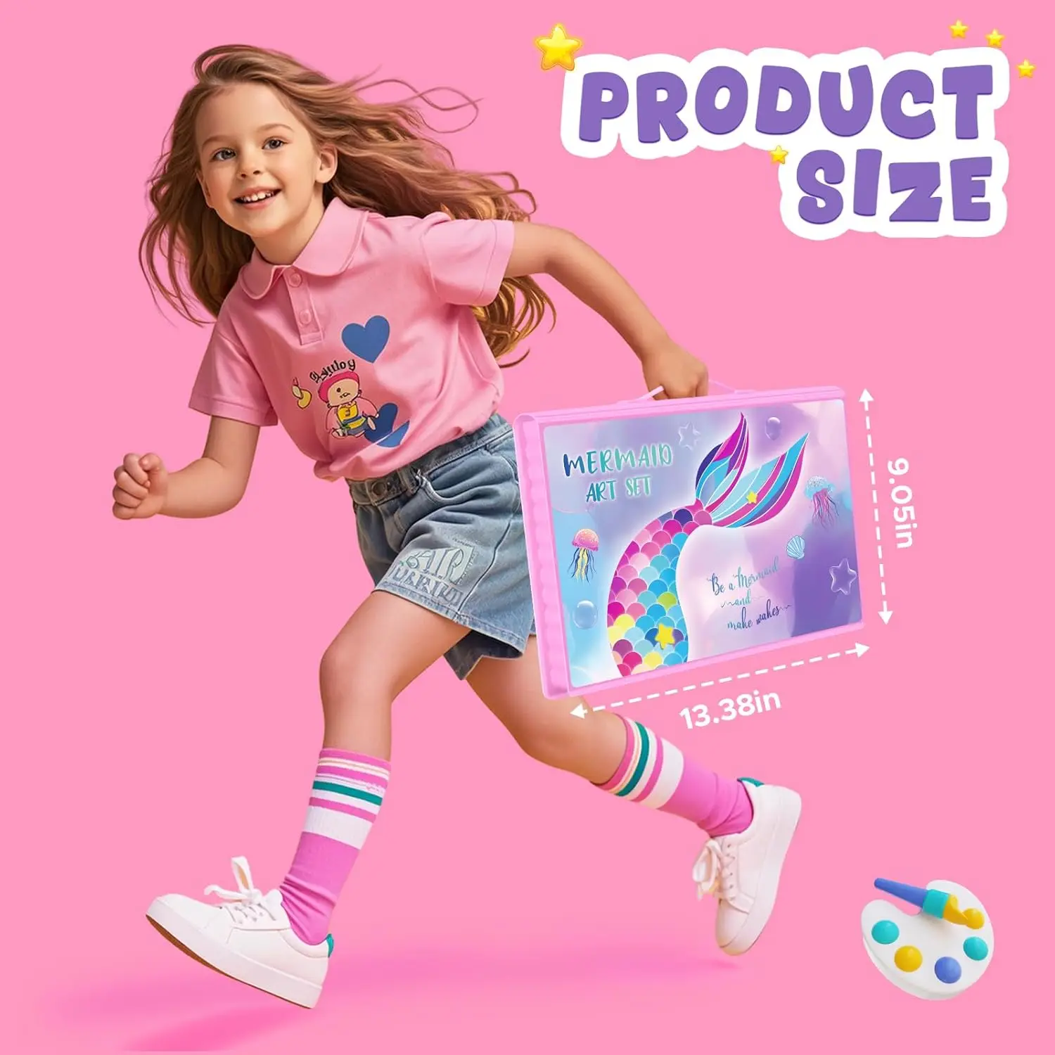 مجموعة رسم حورية البحر للأطفال مع كتاب تلوين وأقلام مجموعة أدوات الرسم الفنية والحرف اليدوية للأطفال ألعاب تعليمية مونتيسوري