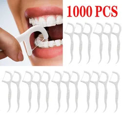 Hilo Dental para Limpieza de dientes, palillos de dientes con hilo dentado, con sabor a menta, 1000 piezas