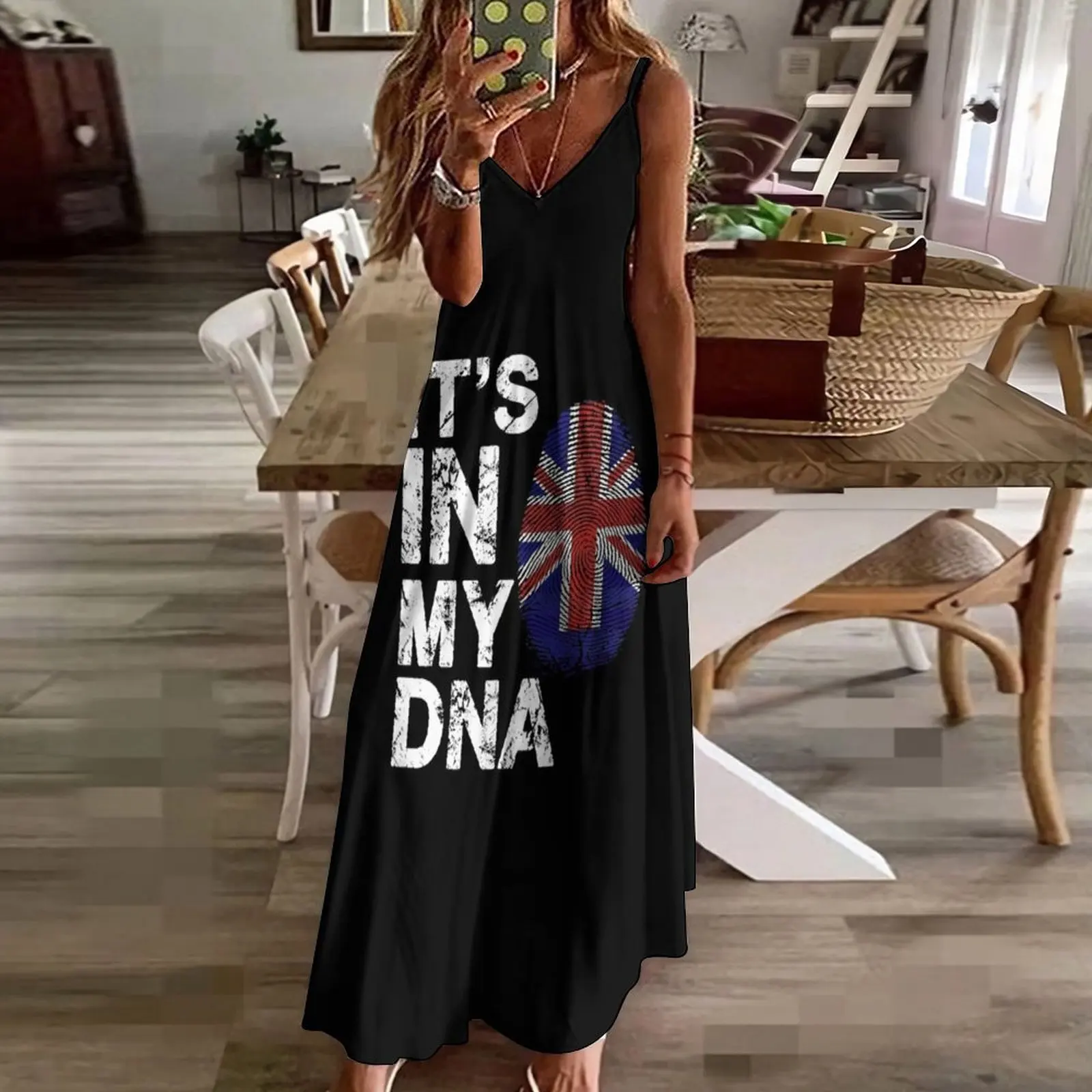 Es ist in meiner DNA britische Flagge England Großbritannien Großbritannien Union Jack T-Shirt ärmellose Kleid Kleider Sommer