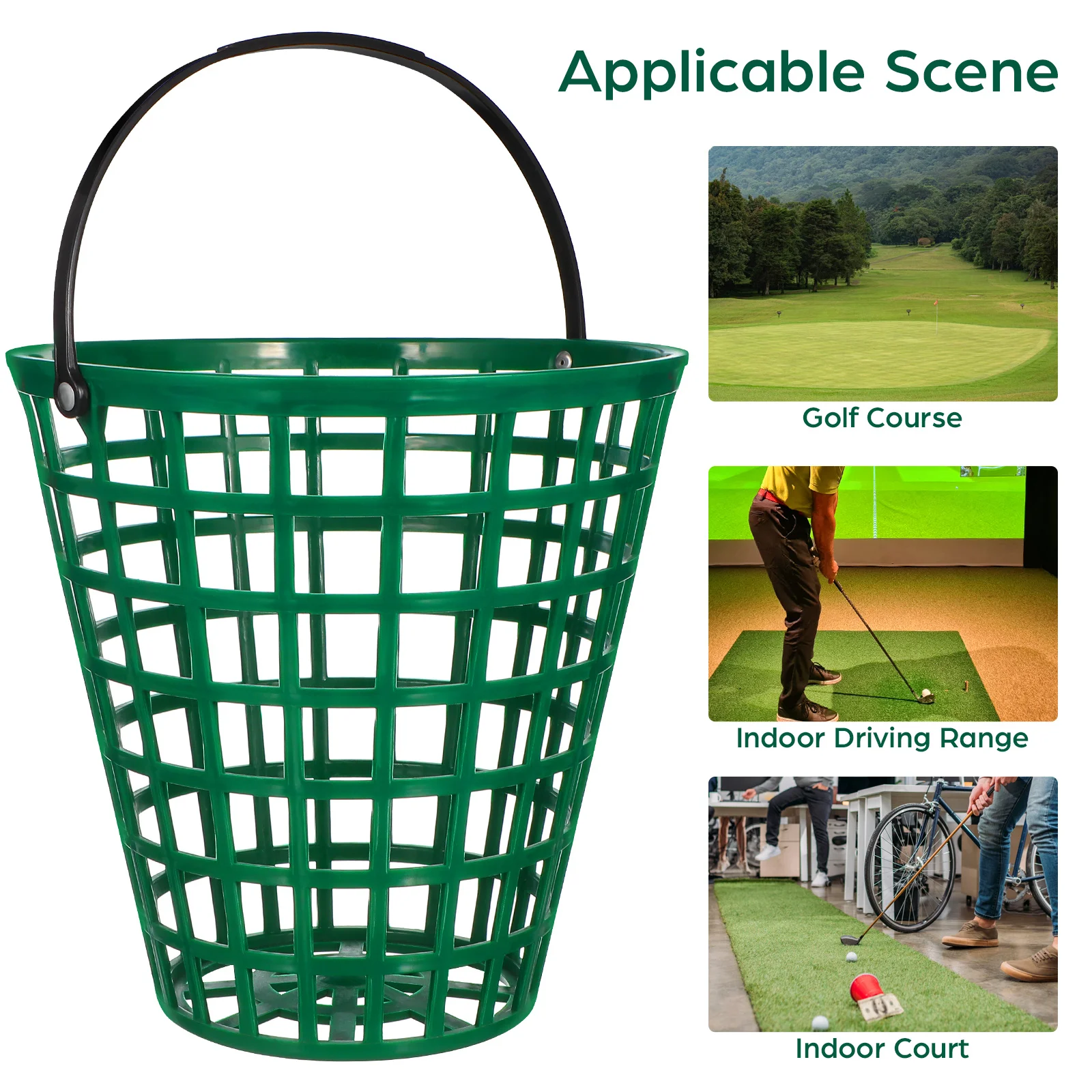 

100Pcs Ball Basket Golfball Bucket Rust Resistant Stackable Easy Carry Outdoor Range Golfball Hoop Ball Basket