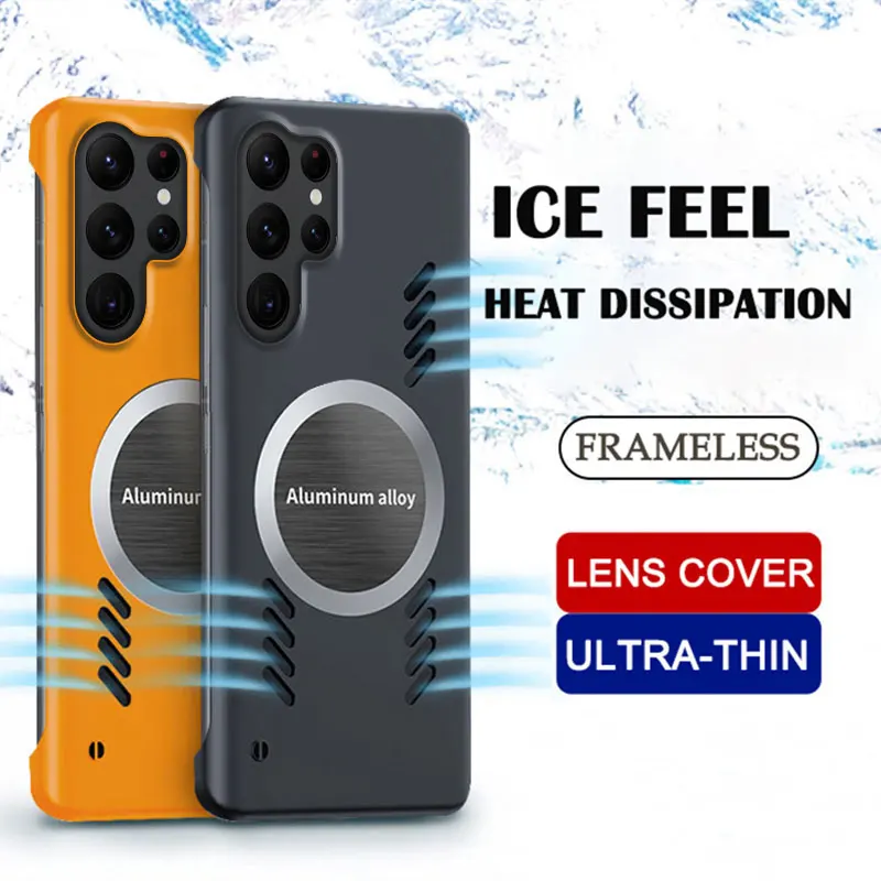 Graphene Heat Dissipation Cooling Magnetic Phone Case for Samsung S26 S25 Edge S24 S23 Ultra S22 Plus S21 S20 FE Frameless Cover