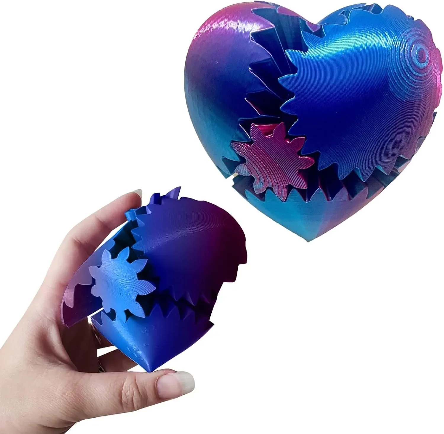 Heart Shaped Gear Ball, 3D Printed Gear Ball Spin Ball or Cube Fidget Toy, Gear Sphere, Gears Ball Fidget Toy