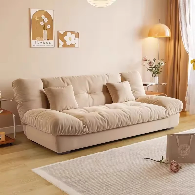 #Modern 3-Seater Convertible Fabric Sofa Bed for Bedroom or Hotel Low-Priced Folding Living Room Furniture view 3