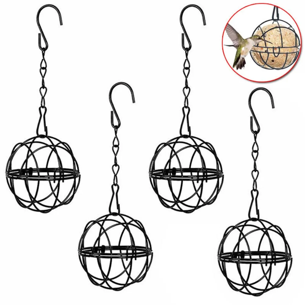 1X  Fat Ball Bird Feeder Metal Hanging Holder with Hooks for Garden Outdoor