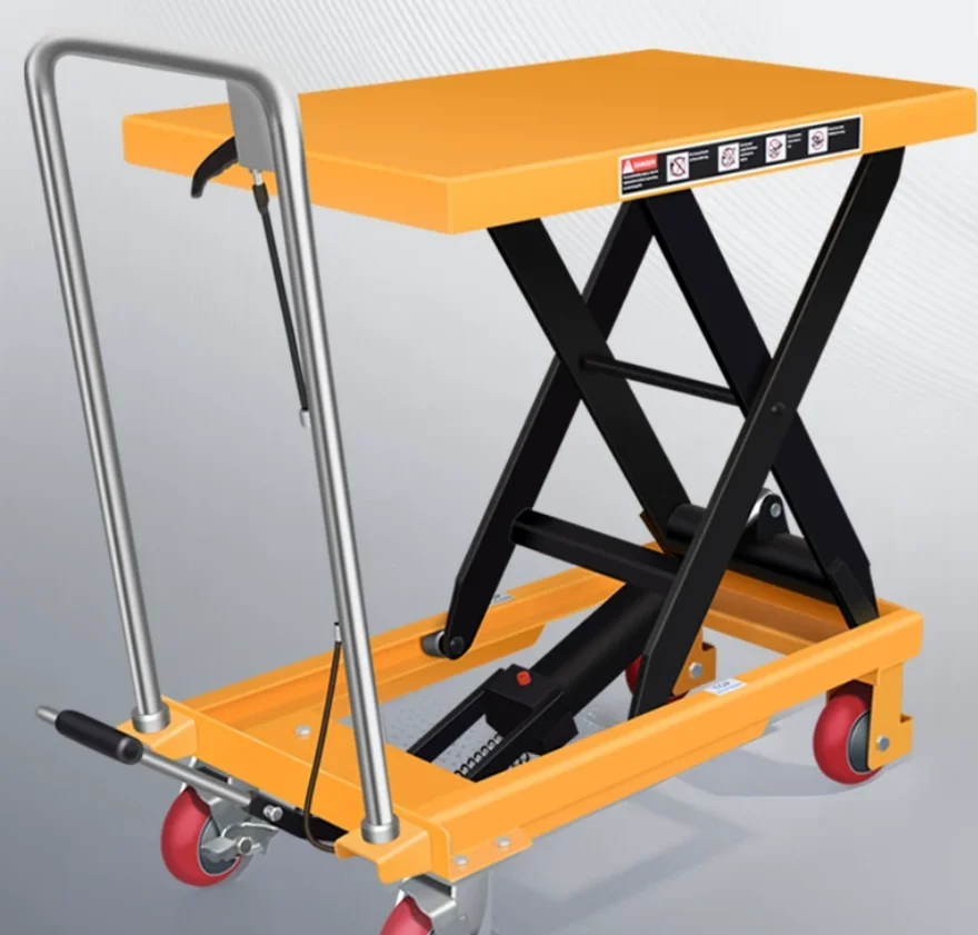 Scissor Lift Table Manual Hydraulic Platform Truck, Small Loading Unloading Cart for Warehouse