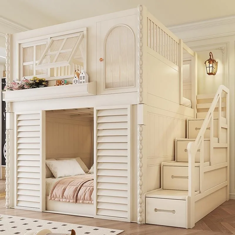New French-style minimalist beds, beds, adult duplexes, beds on the second floor that do not