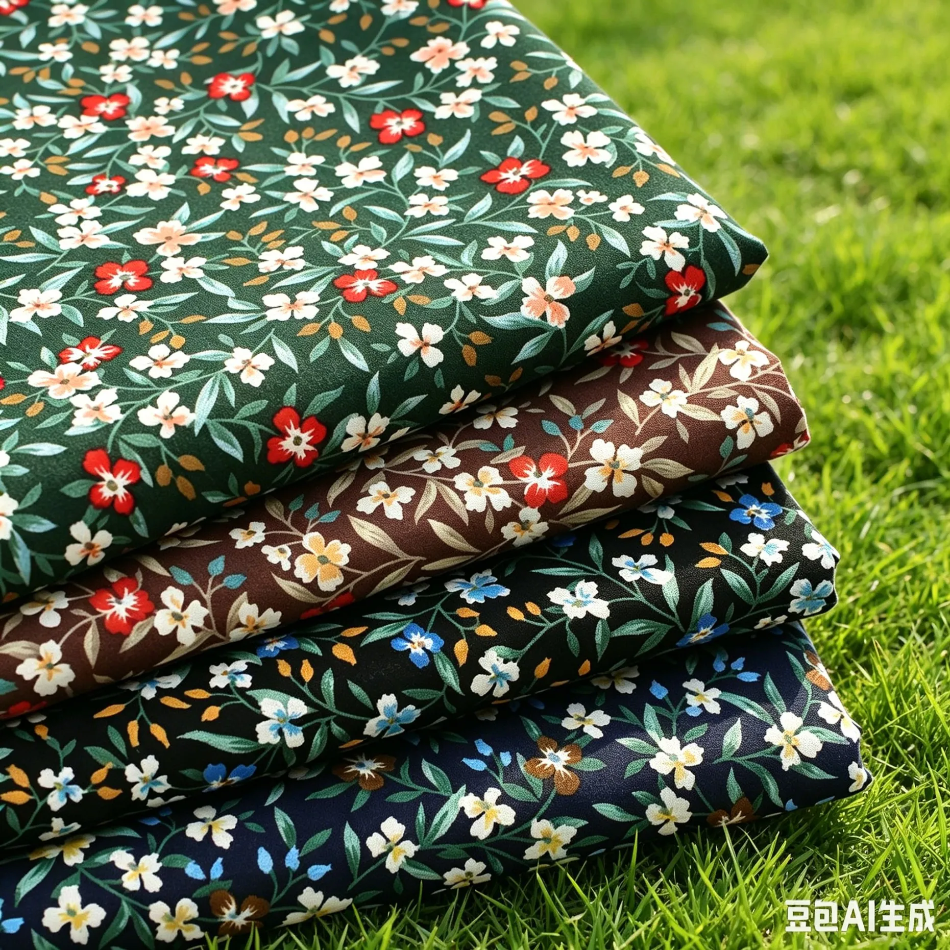 Tissu Floral en pur coton de Style pastoral foncé des années 40, 145x50cm, tissu à coudre pour robe chemise unie