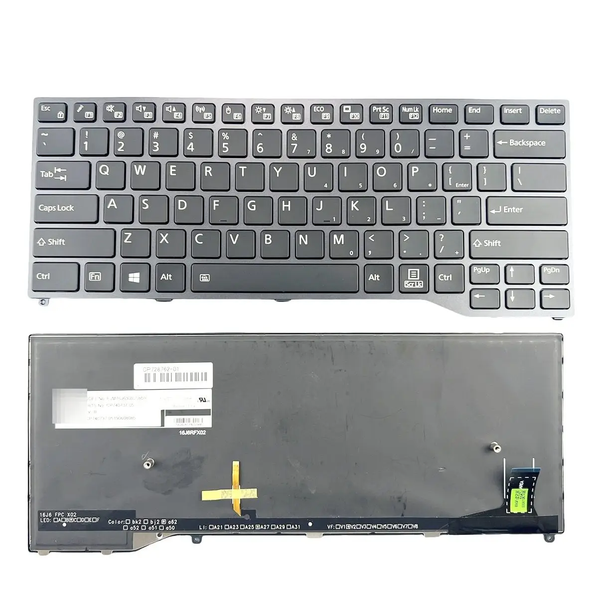 US Backlit/US-int/French Azerty Laptop Keyboard For Fujitsu LifeBook E448 U747 U748 U749 E548 E449 Series