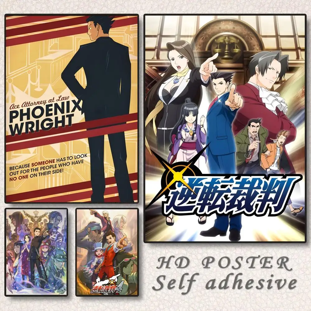 Visual Novel Adventure Game A-Ace AttorneyS Poster Gift with prints Home bedroom living room decoration promotion and display