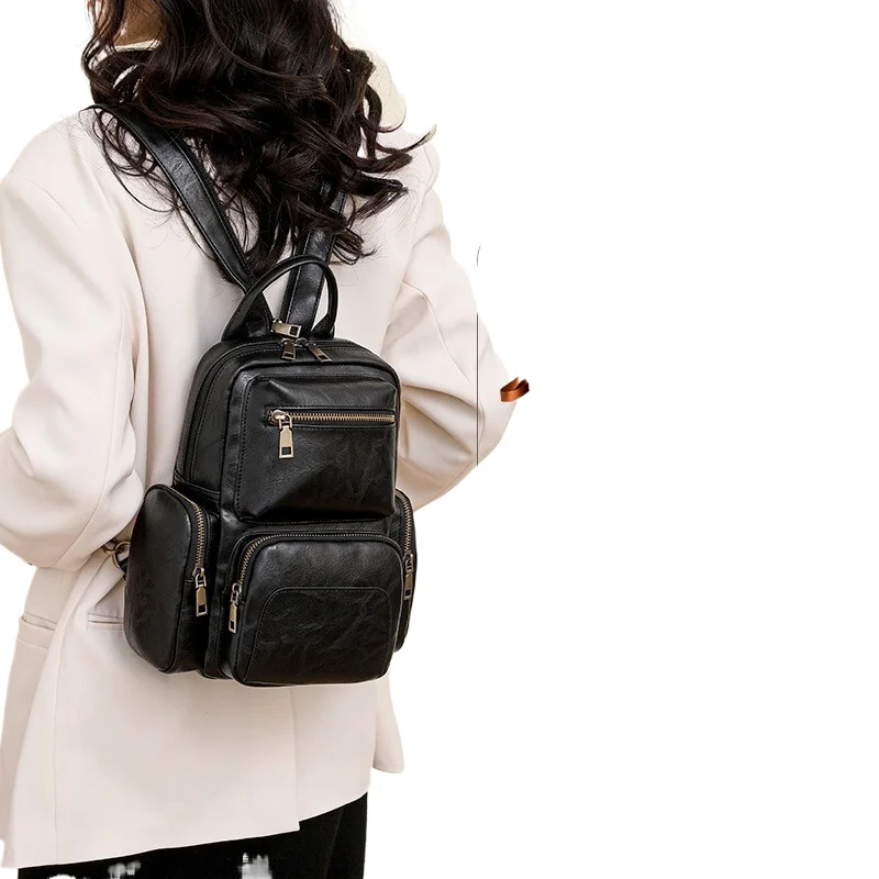 

Women's Vintage PU Chest Backpack Convertible Crossbody Bag Lightweight Travel Daypack for Outdoor Hiking Men's backpacks