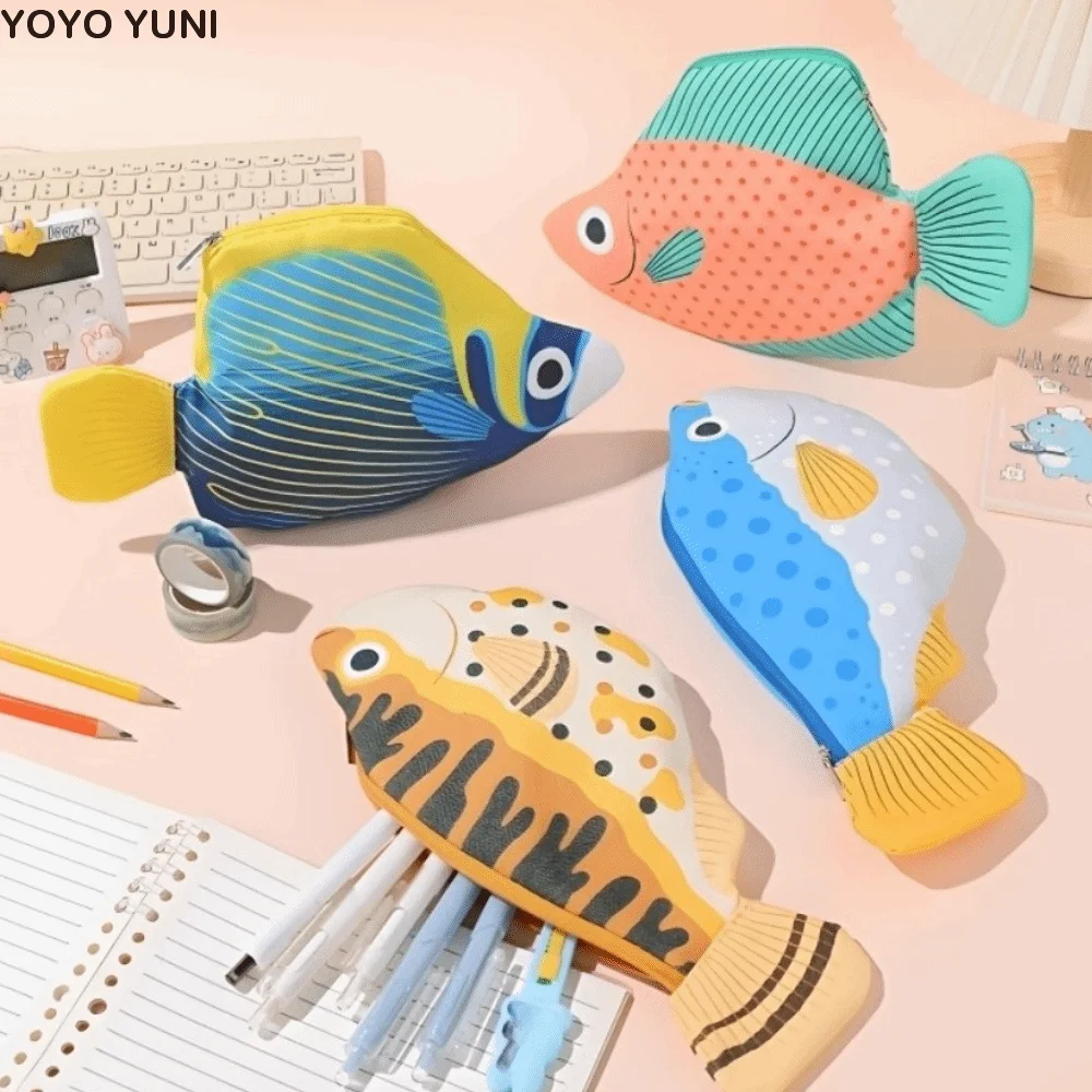 

Pufferfish Back-To-School Stationery Bag Pen Bag Desktop Storage Fish Pencil Case Aesthetic Large Capacity