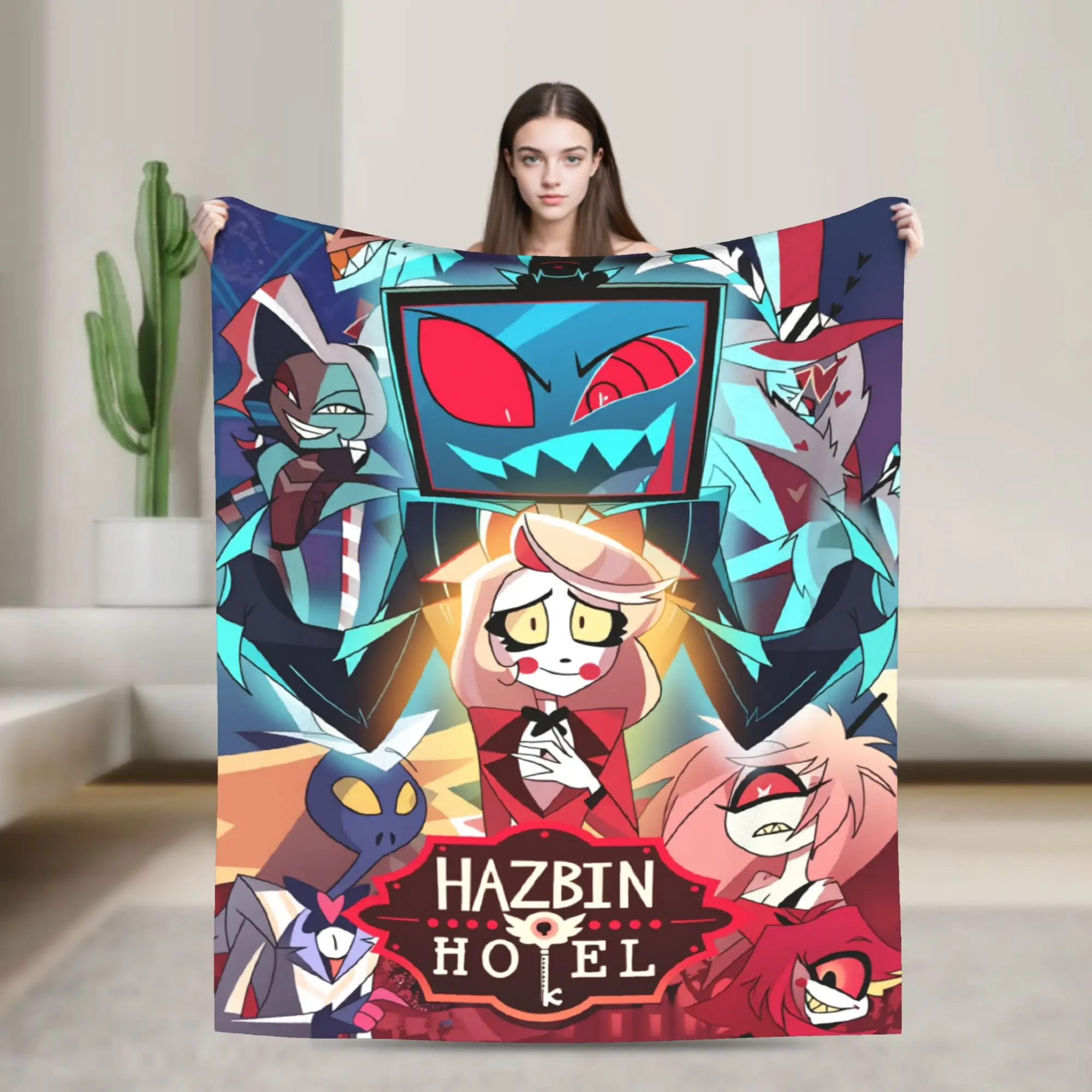 Hazbins Hotels Lucifer  Plush Blanket Students  Flannel Bedding Throws For Home Decor Warm Custom Quality Bedspread Birthday