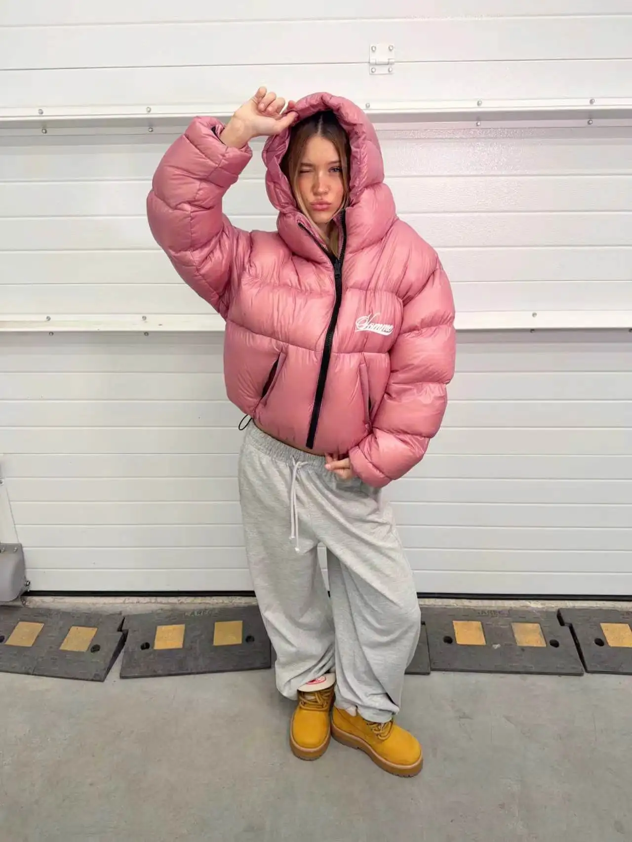 Women's Winter Padded Cotton Jacket Set Thick Warm Coat Women's Vintage Zip Up Outerwear Parkas Casual Streetwear Fashion Parkas