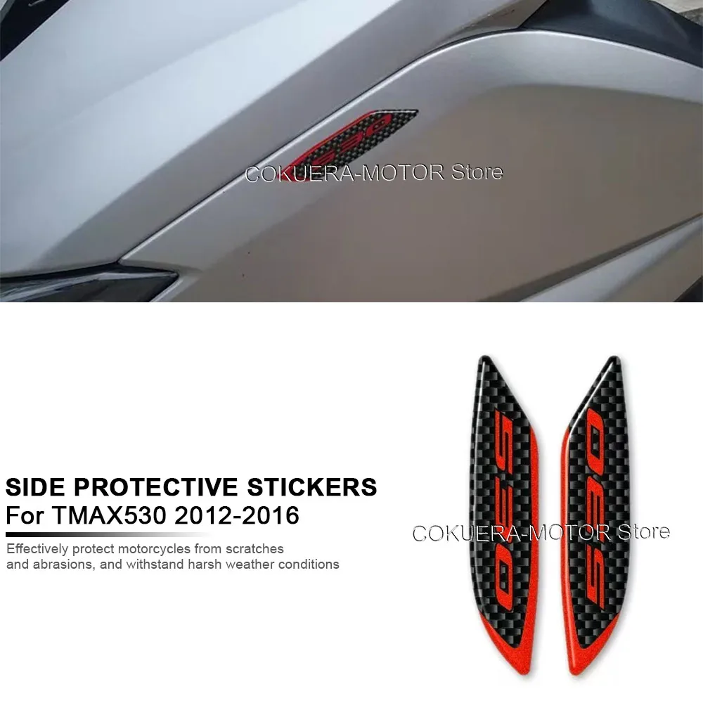 

Motorcycle 3D Epoxy Resin Sticker Anti Slip Scratch Protective Sticker Side Protective Stickers For T max 530 2012-2016