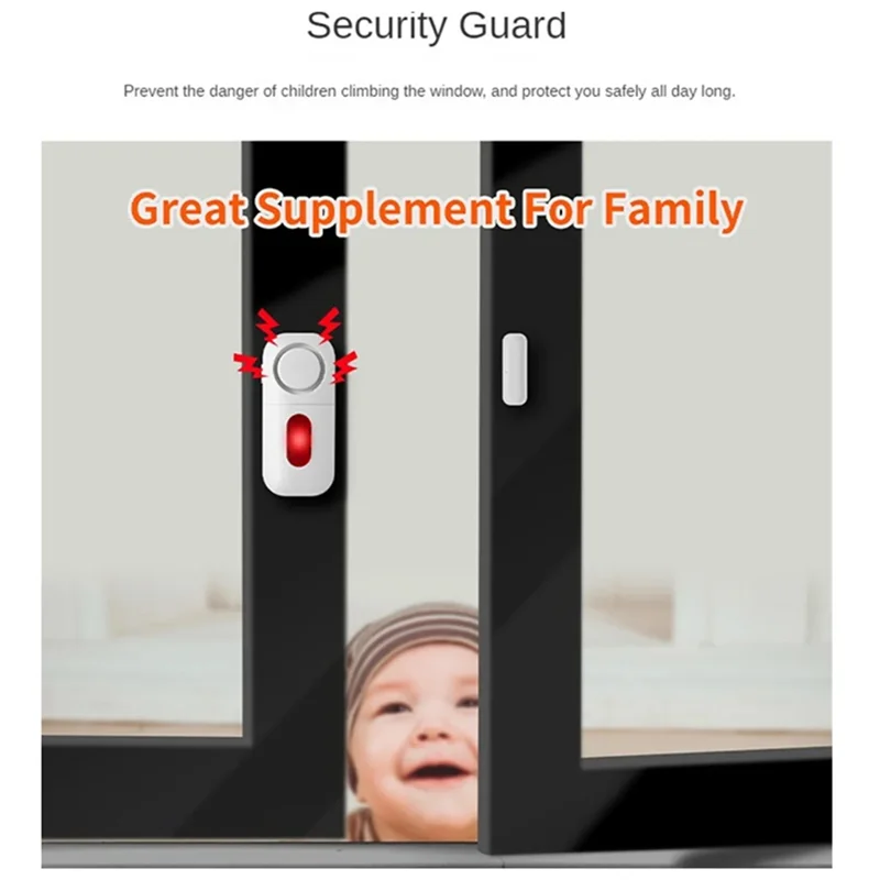 【Must-Haves】Door And Window Alarm Kit Multi-Functional Anti-Theft Alarm Kit Wireless Remote Control Door Sensor Alarm 130DB Door