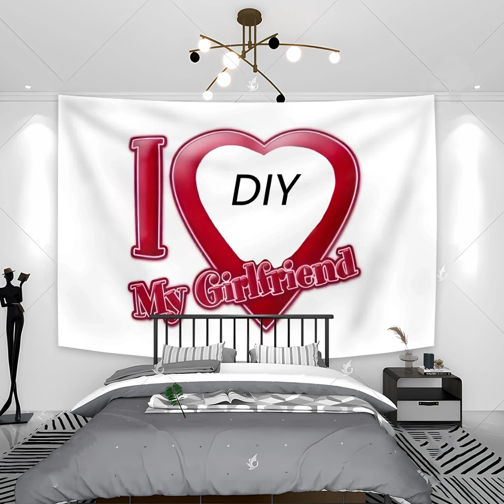 I Love My Boyfriend/Girlfriend Diy Custom Tapestry Surprise Gift Flag