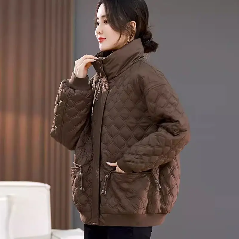 Autunno inverno abbigliamento donna giacca trapuntata Vintage Warm parka cappotti cappotti larghi Design giacche invernali con Zip a maniche lunghe di grandi dimensioni