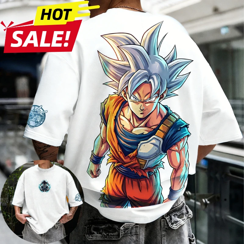 2026 Summer Dragon Ball Retro Pure Cotton Fitness T-shirt Men's Oversized Short-sleeved Family Unisex Children's Casual Shirt