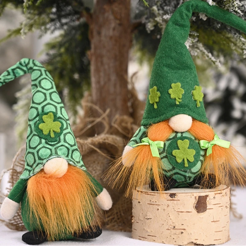 Green Plush Gnome Faceless Doll Saint Patrick's Day Decoration Doll Festival Party Pendant Room Desktop Ornaments Birthday Gift